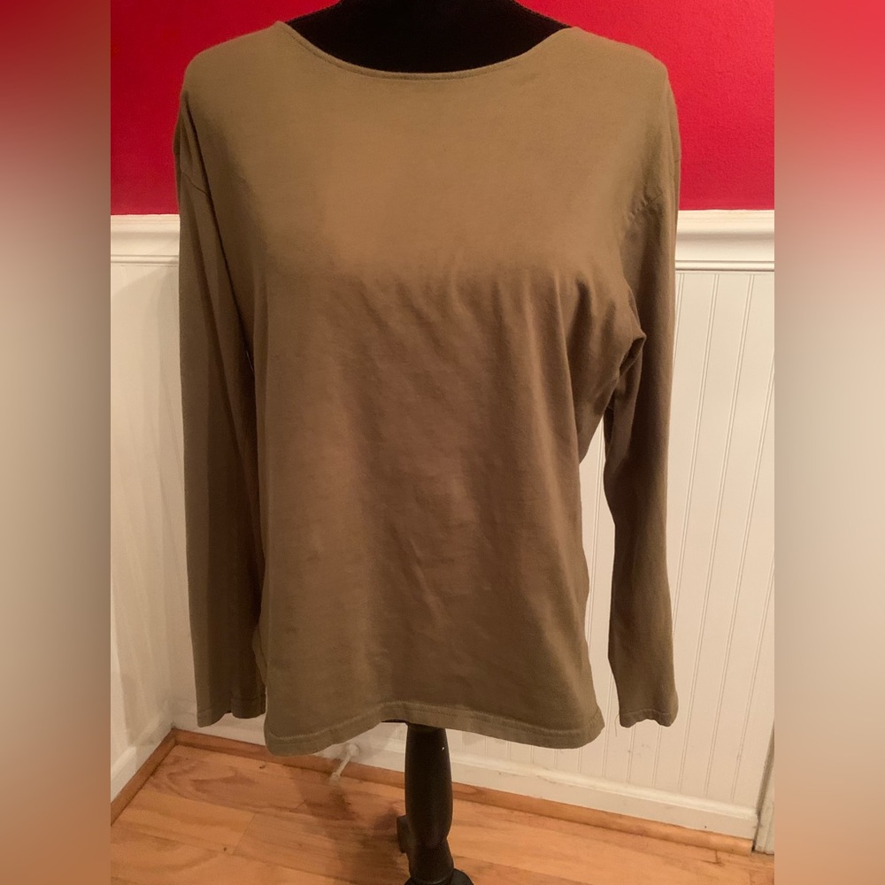 J. Crew olive long sleeve top size L